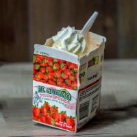 Frozen Strawberries · Frozen strawberries, sweet cream and whipped cream