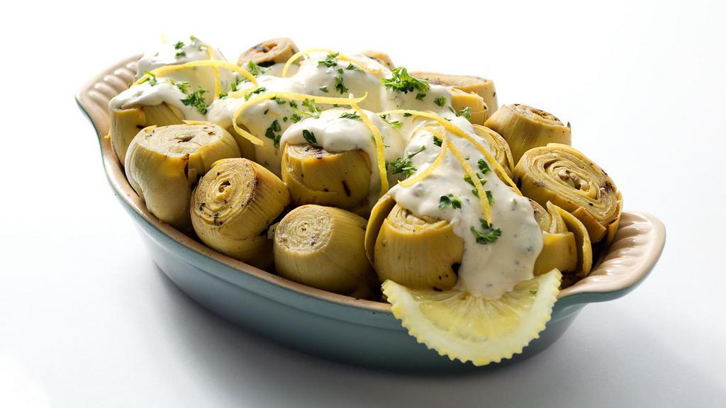 Grilled Baby Artichokes With Lemon Aioli · 