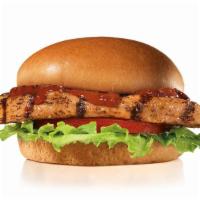 Char-Broiled Bbq Chicken™ Sandwich · Char-broiled chicken breast, lettuce, tomato, and tangy BBQ sauce on a honey wheat bun.