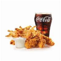 (5) Chicken Tenders Hand-Breaded - Small Combo · Comes with a fry and small soft drink.