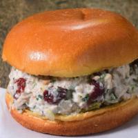 Chicken Salad Sandwich · Scoop of chicken salad on brioche