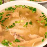 Chicken Ph · Rice noodle served with our long - simmered chicken broth and tender shredded chicken accomp...