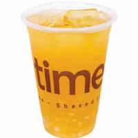 Peach Lychee Fruit Iced Tea · Peach and lychee infused Jasmine green tea shaken with ice and served with freshly chopped l...