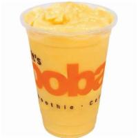 Peach Mango Smoothie · Fresh peach and mango blended with ice and milk.