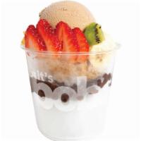 Coffee Bowl Shaved Ice · Crushed ice, fresh fruit, boba coffee, coffee ice cream, mochi, condensed milk.