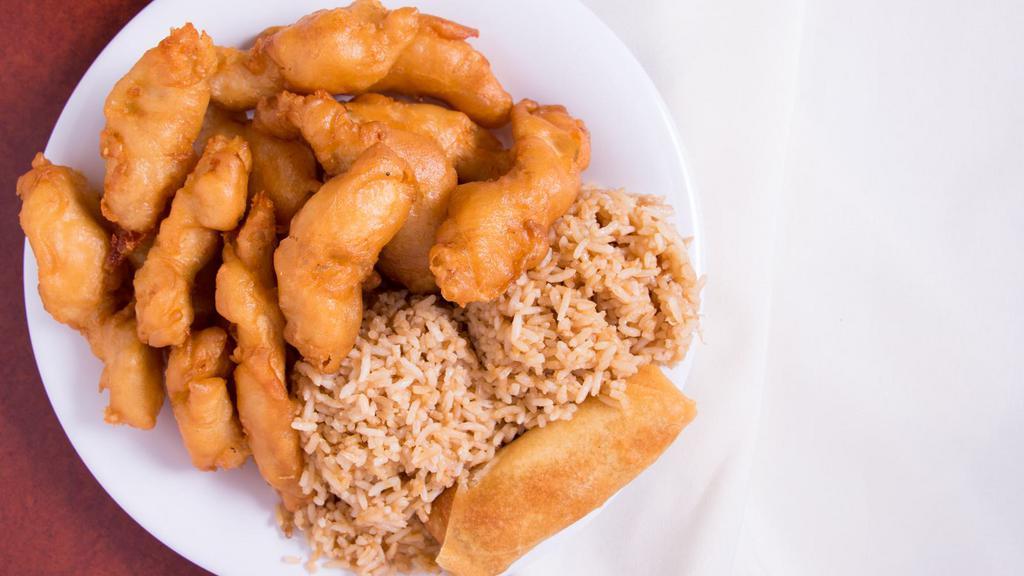 Sweet And Sour Chicken · Choice of white or fried rice.