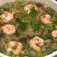 Shrimp Egg Noodle Soup · 