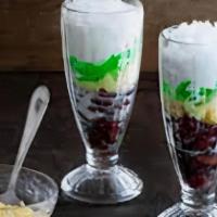 Tri Color Bean Dessert Drink · red bean, mung bean, coconut milk and jelly