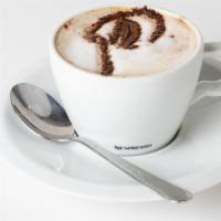 Cappuccino · A full- bodied espresso, a splash of hot milk and a crown of luscious milk froth, sprinkled ...