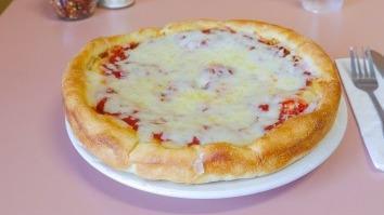Panned Pizza · circle deep dish pizza with cheese only