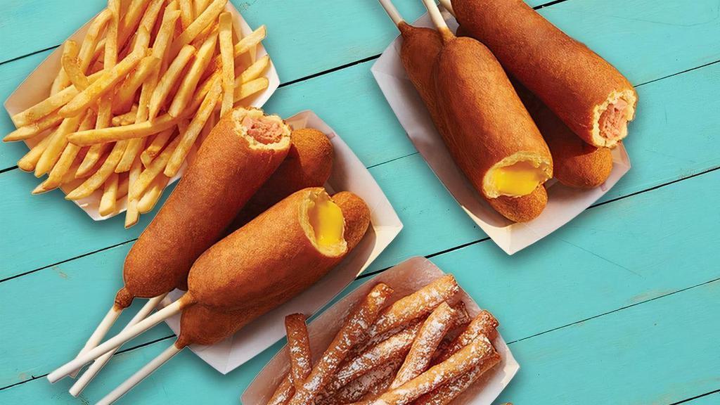 Build Your Own Family Meal · The Perfect Family Meal! Choose any 8 stick items, plus two of our delicious regular size sides, either our golden French Fries or our sweet Funnel Cake Sticks. Mix and match to make it your favorite meal!