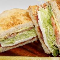Super Blt · Mayo, bacon, avocado, cream cheese, freshly cut lettuce, tomatoes on your choice of white, w...