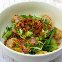 A16 Won Ton Soup (Xúp Hoành Thánh) · wonton dumplings, bbq pork & bok choy served w/ house broth