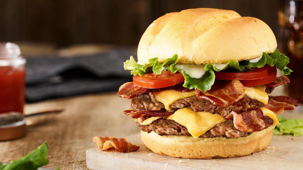 Double Bacon Smash® Turkey Burger · Double Turkey burger, American cheese, applewood smoked bacon, lettuce, tomatoes, mayo, toasted bun