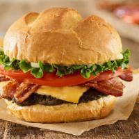 Bacon Smash® Black Bean Burger · Black bean patty, American cheese, applewood smoked bacon, lettuce, tomatoes, mayo, toasted ...