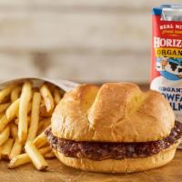 Kids Hamburger · Certified Angus Beef, toasted bun, served with fries, drink