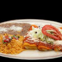 Two Fish Enchiladas · Served with green salsa or red salsa.