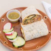 Carne Asada Burrito · Carne asada made with fresh ingredients and wrapped in a warm homestyle tortilla