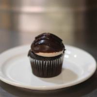 Chocolate Mousse Cup Cake · It's chocolate mousse & chocolate ganache