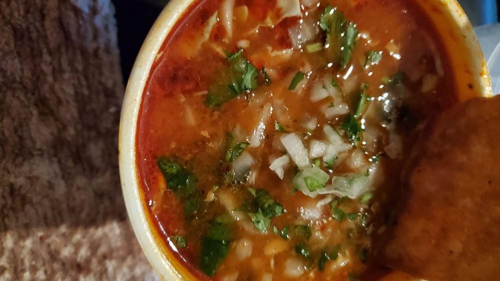 Pozole  · A Must have Pozole, made with Chicken & Hominy. Served everyday ALL DAY!