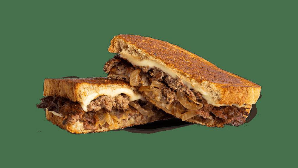 Freddy'S Original Double Patty Melt · Two steakburger patties, Swiss cheese & grilled onions on toasted rye bread.