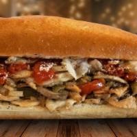 Grilled Chicken Parmesan · Chicken Parm the Cap's way. Grilled chicken with onions, mushrooms, sweet peppers, provolone...