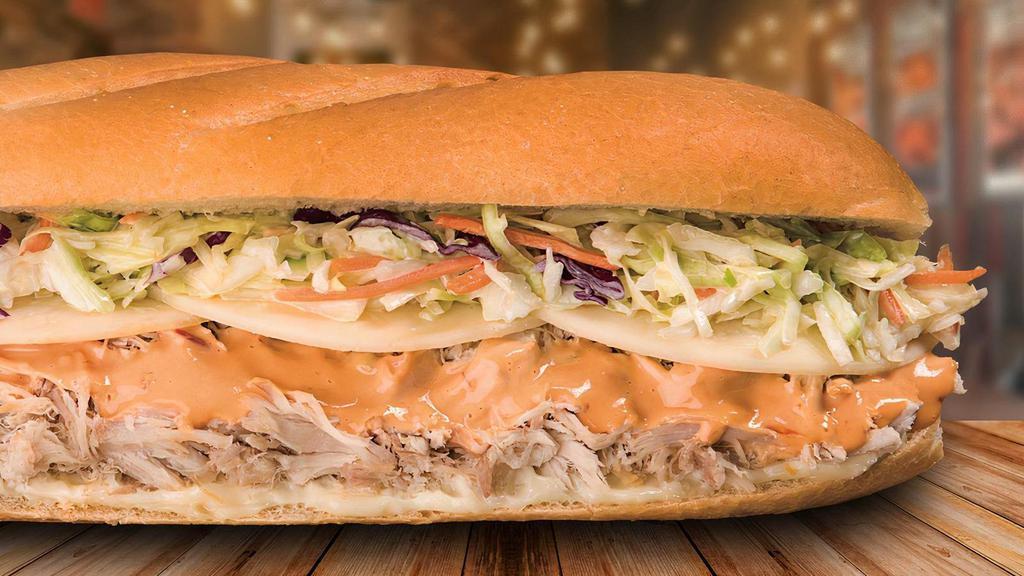 Cole Turkey · The name is Turkey, Cole Turkey. A turkey sub filled with slow-roasted turkey, coleslaw, provolone cheese, Russian dressing, and mayo.