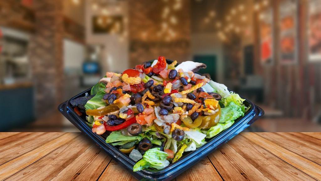 Cap'S Creation · Garden salad with mixed greens and your choice of toppings. Serves 6-8.
