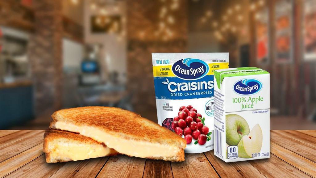 Kids Grilled Cheese Meal · Comes with Craisins and Juice Box.