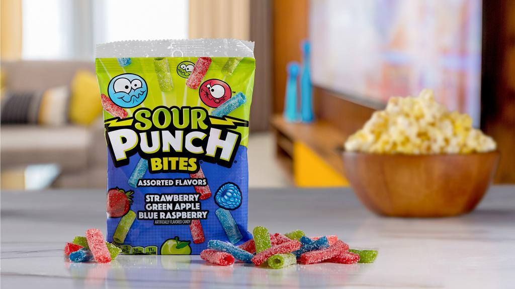 Sour Punch Bites Assorted (5 Oz) · Sweet & sour flavor and classic sugar coating in a bite size piece (popcorn sold separately).