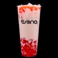 Blush · Organic Green Milk Tea infused with Strawberry and
Mixed Berry Puree. Paired with Strawberry...