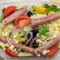 Antipasto Salad · Mixed greens, carrots, cabbage, sliced black olives, red onion, tomato and pepperoncini with...