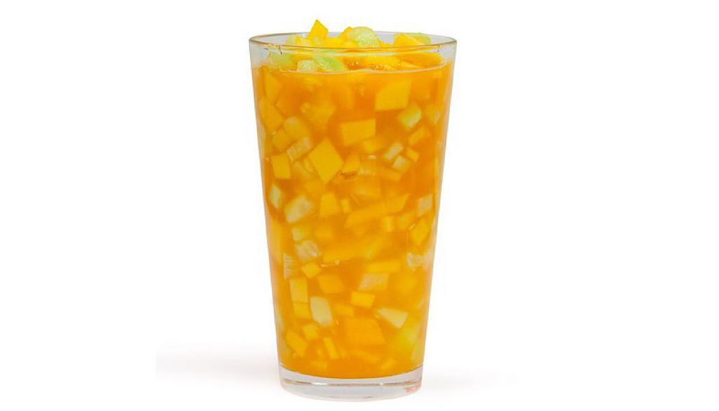 Gaspacho · Fresh squeezed orange juice with cut up mango, cucumbers and jicama.