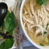 Pho Chicken · Rice noodle soup with chicken breast.