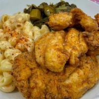 Fried Chicken Plate · Fried chicken with choice of two sides.