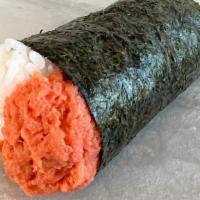 Spicy Tuna Hand Roll · Spicy tuna mix, seaweed, and sushi rice.