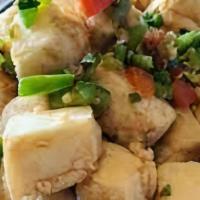 Garlic Spicy Tofu · Hot and spicy.
