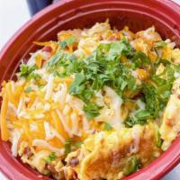 Super Breakfast Bowl · Eggs, Beans, Cheese, Potatoes, & Choice of Breakfast Meat