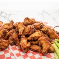 Jumbo Wings (40-Pc Football Pack) · 40 crisp fried golden-brown wings tossed in your choice of sauce.