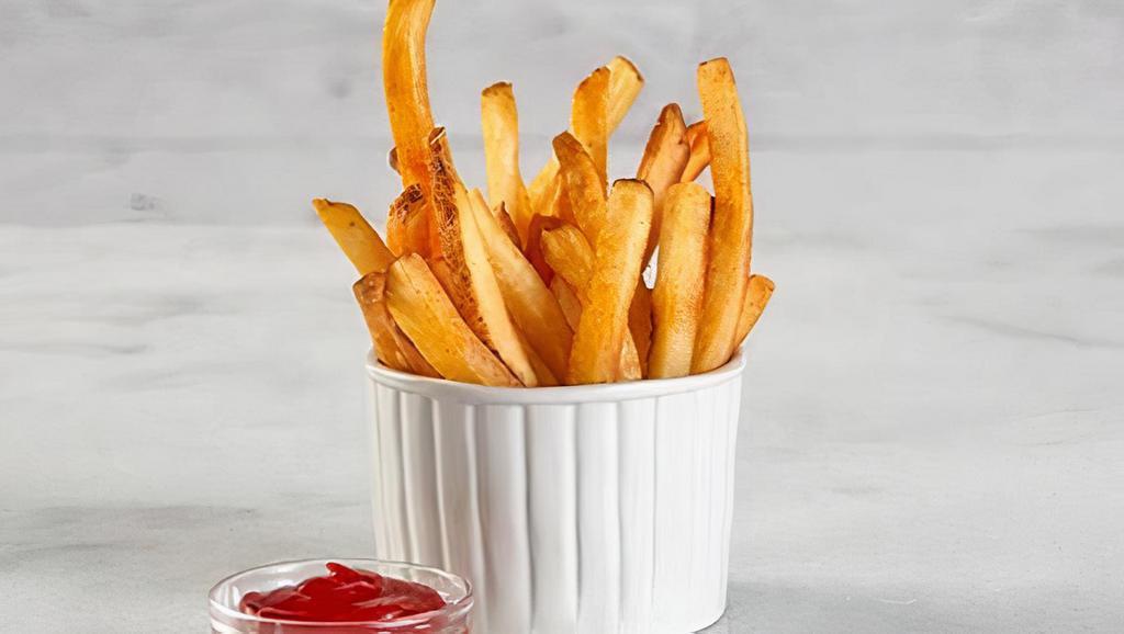 Seasoned French Fries · Generous side of fries.