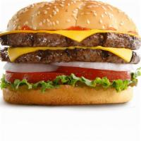 1/2Lb Double Cheeseburger · All beef patty, melted cheese, lettuce, onions, tomatoes, and thousand island dressing, serv...