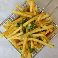 Garlic Fries · With fresh parsley and sea salt. Served with a side of housemade ranch.