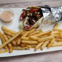 Chicken Shawarma Wrap · Comes with fries & drink .