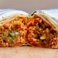 Pollo Burrito · Includes, Freshly Daily Made Re Fried Beans, Mexican Rice. Wrapped in a Hand Made Flour Tort...
