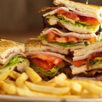 Club Sandwich · Comes with fries.