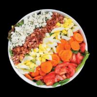 Cobb Salad · Salata mix greens, tomatoes, carrots, eggs, bacon, blue cheese and grilled chicken, served w...