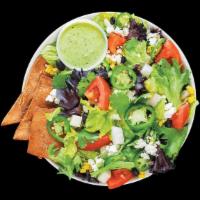 Jalapeño Avocado Salad · Salata mix, tomatoes, jicama, black beans, corn, cilantro, feta cheese, fresh jalapeños, and...