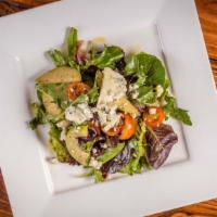 Baby Mix Salad · Served with apples, cranberries, gorgonzola, red onions, carrots, tomatoes, and raspberry vi...