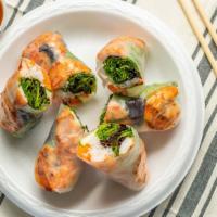 #2 Spring Roll Shrimp · Grilled shrimps, lettuce, mint, cucumber, vermicelli, wrapped with the authentic rice paper....