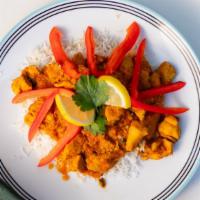 Chicken Curry - A La Carte · Our own take on a North Indian classic dish.
Curried dark meat chicken.